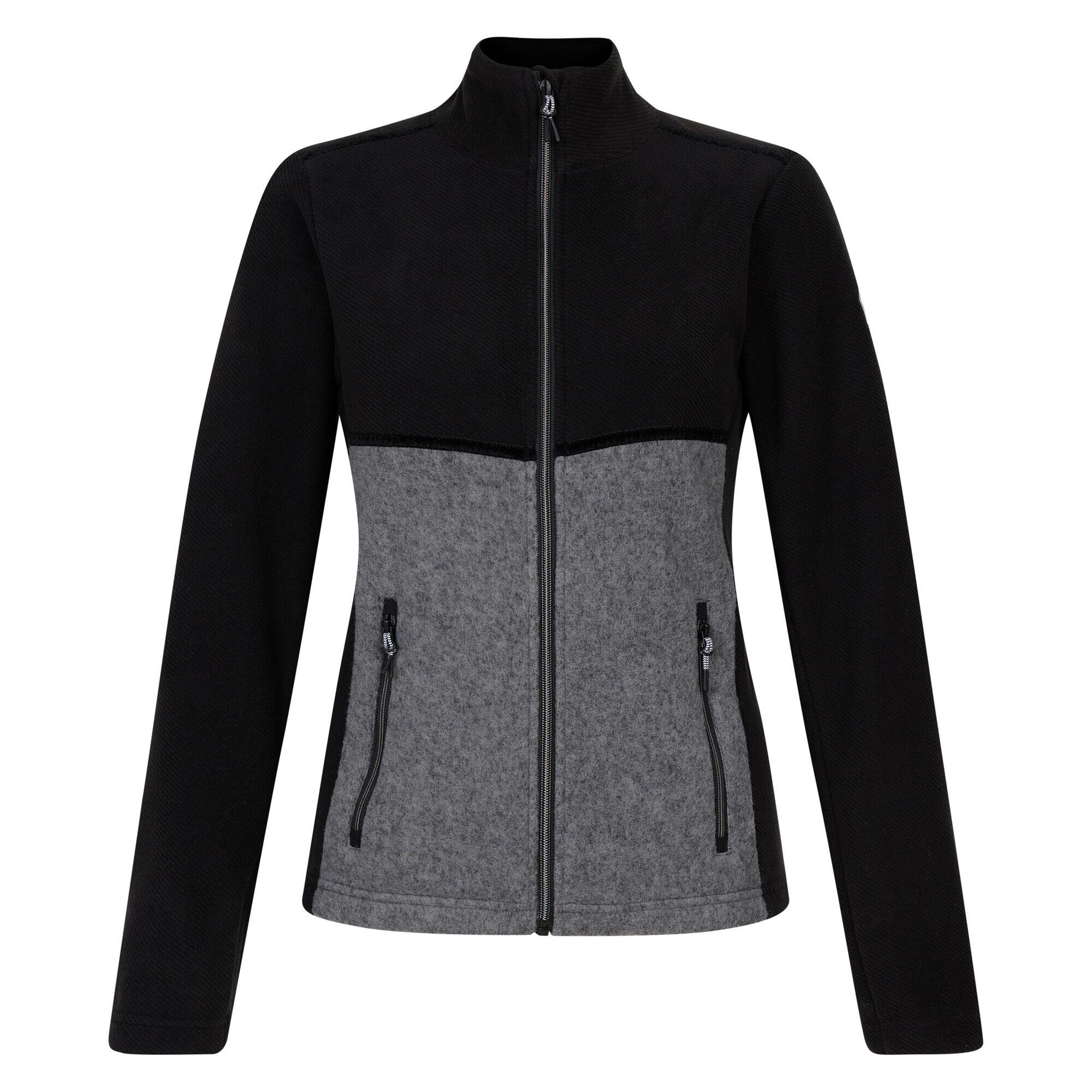Womens/Ladies Thriving Fleece Jacket (Black/Charcoal Grey Marl) 1/5