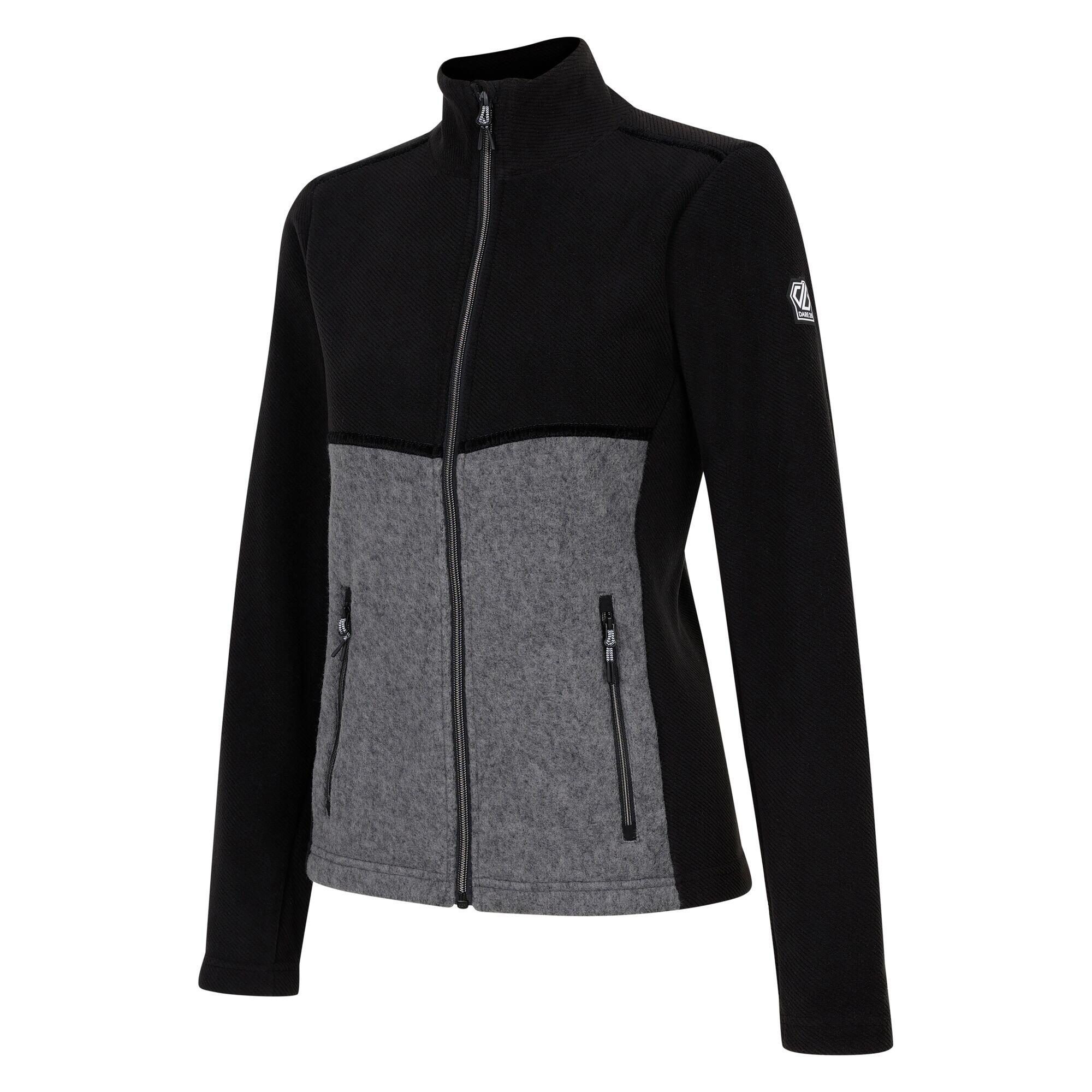 Womens/Ladies Thriving Fleece Jacket (Black/Charcoal Grey Marl) 3/5