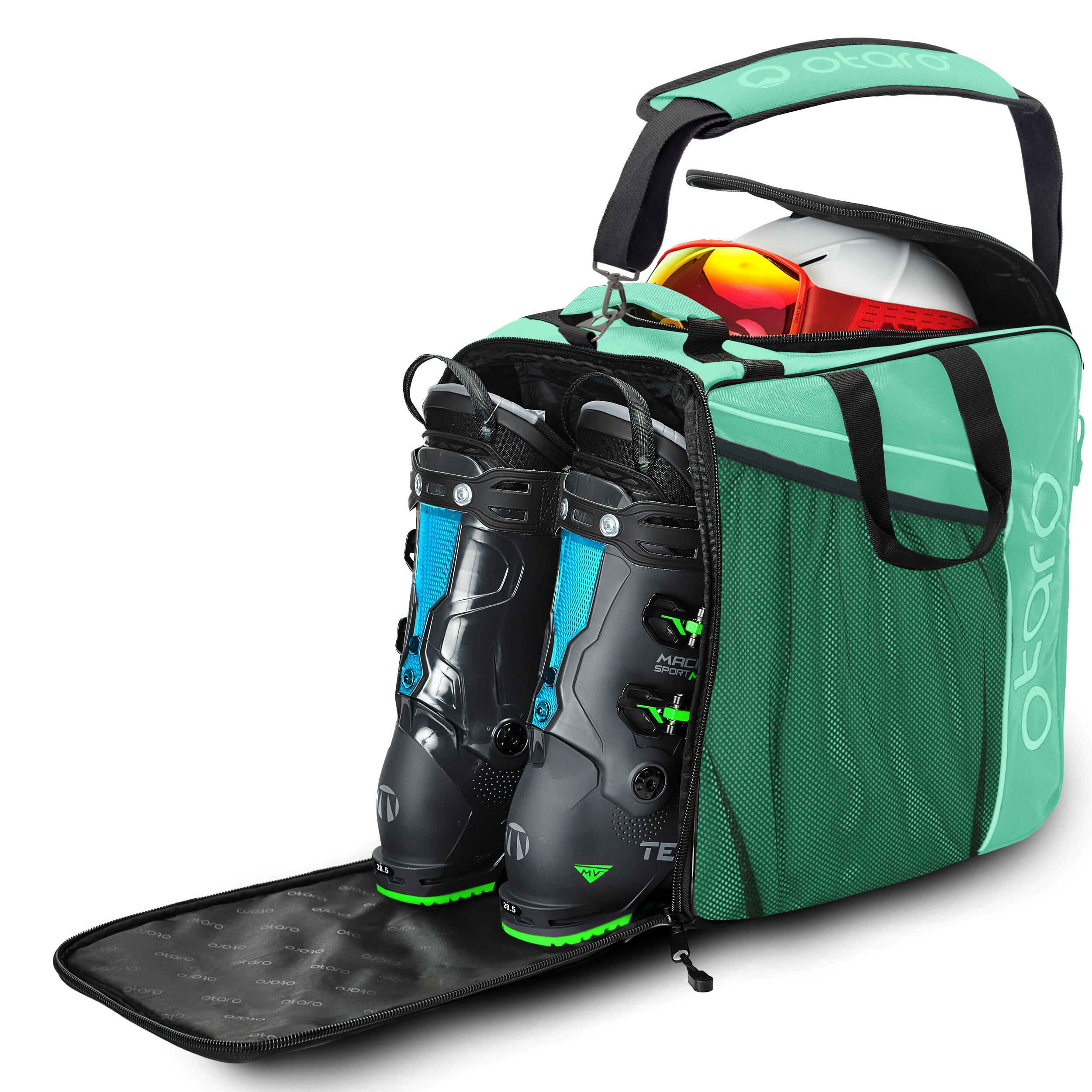 Otaro - Sac Chaussures Ski Avec Compartiment Pour Casque De Ski Enfants 27l Vert Menthe - Sac À Chaussures - Blanc|vert - 27 L - Decathlon