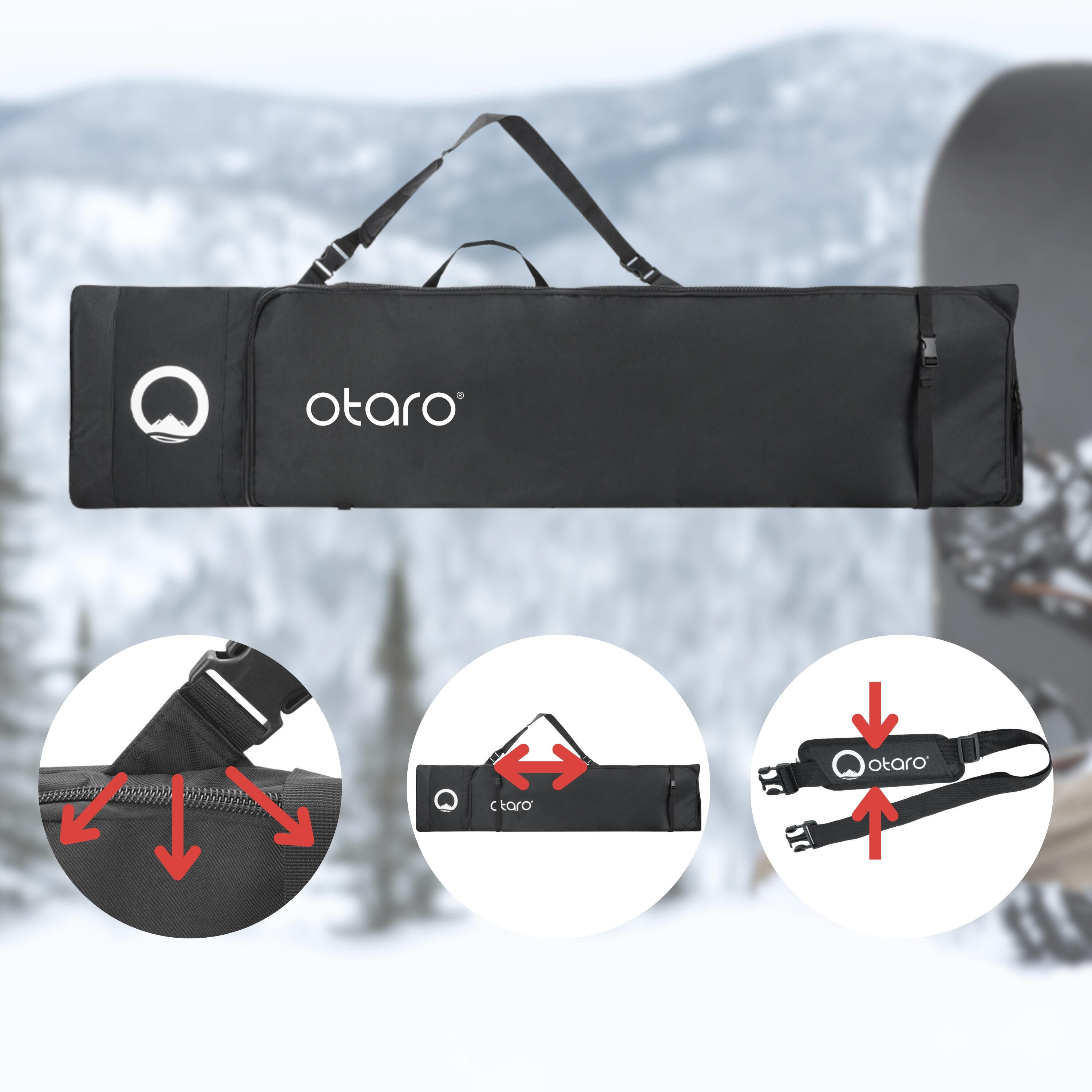 Borsa da snowboard con tracolla 180cm | nero 3/7