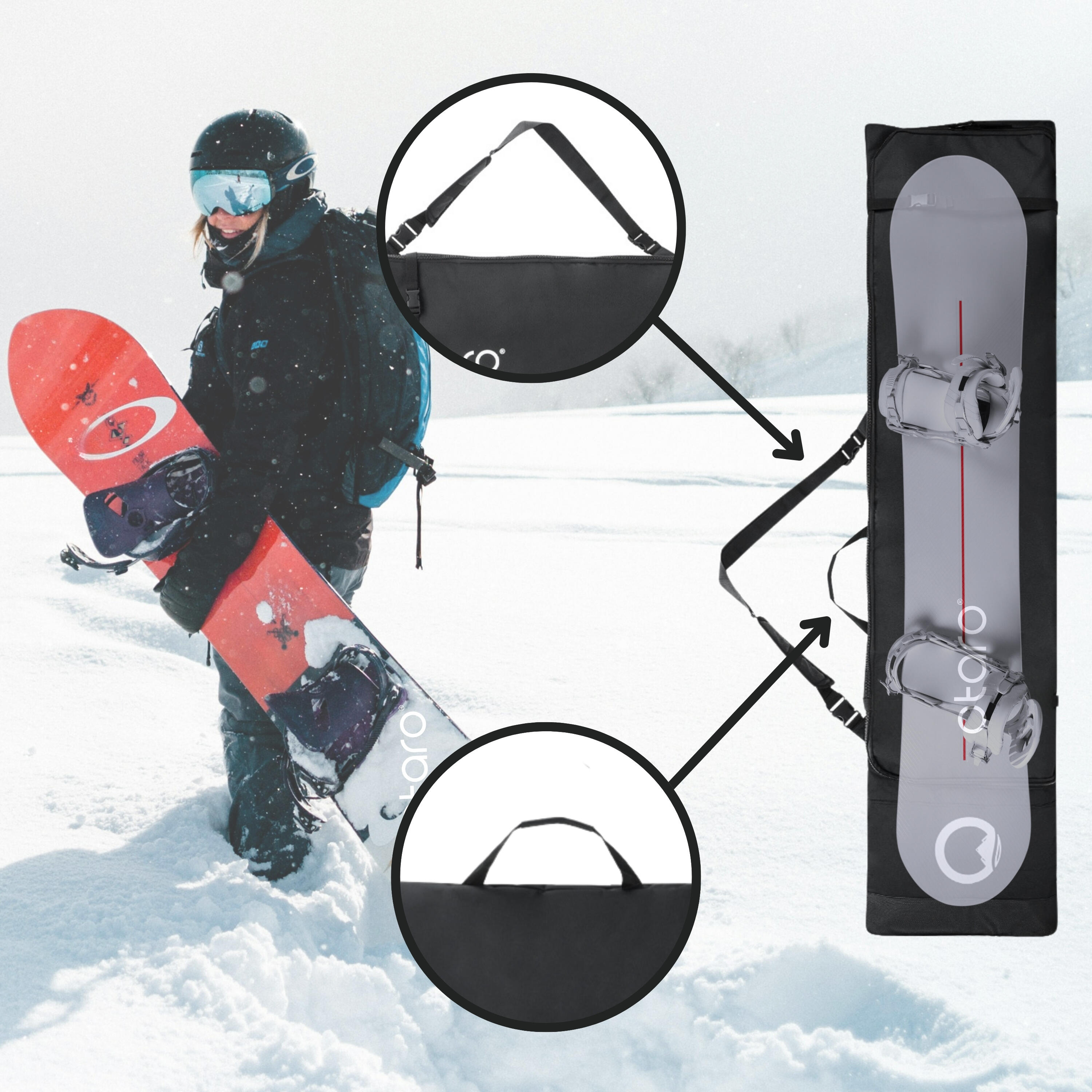 Borsa da snowboard con tracolla 180cm | nero 2/7