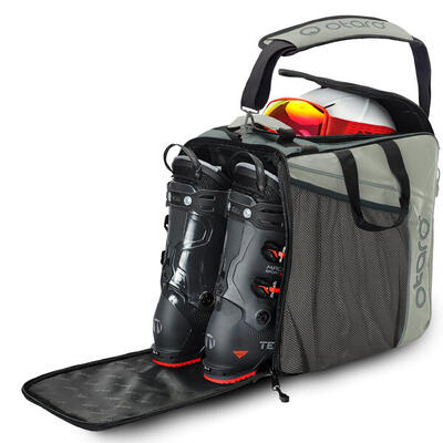 Skischuhtasche mit Helmfach, Schultergurt & Aufstandfläche | Kinder 27L Eisgrau
