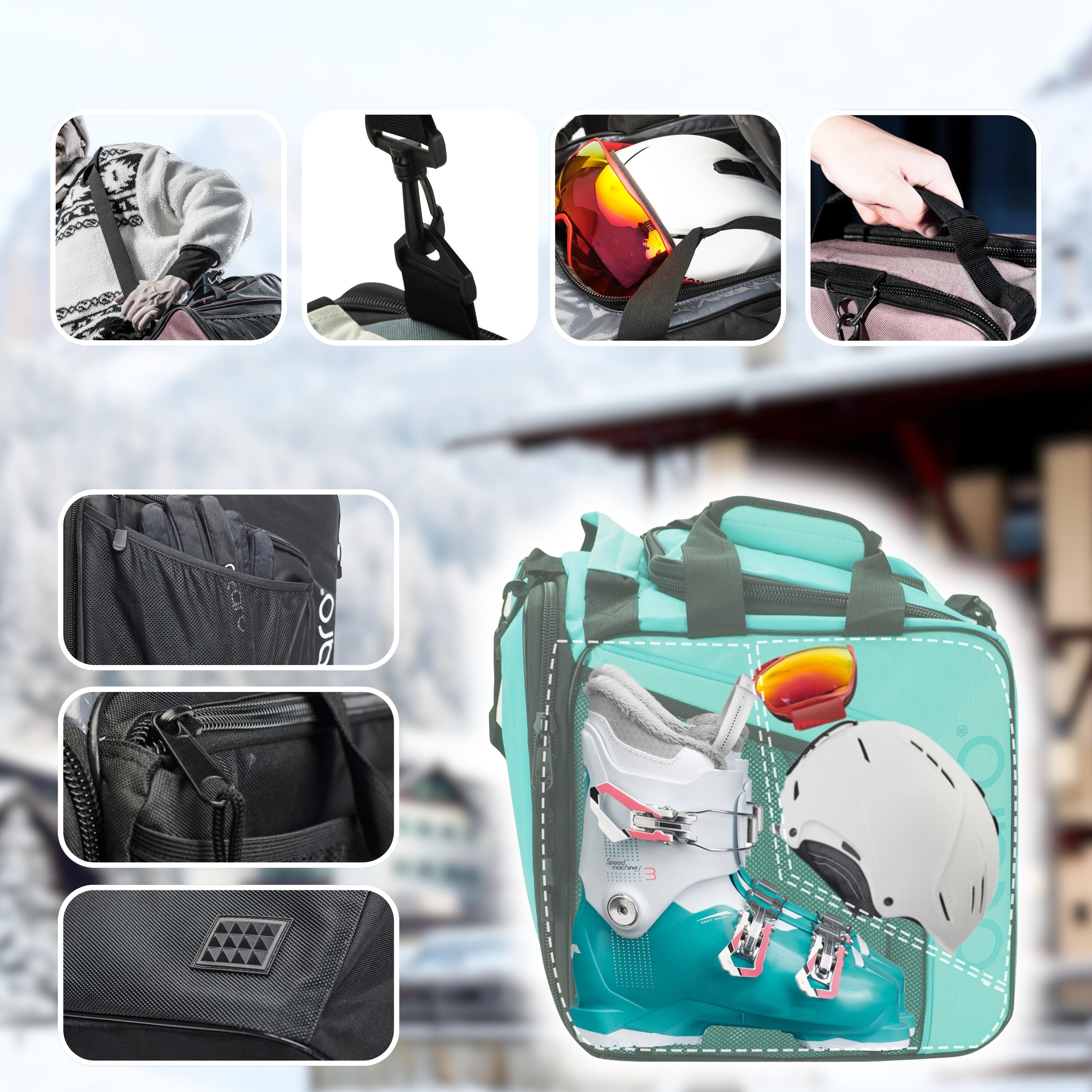 Sac à Ski Otaro Avec Compartiment Casque - Premium Pour Chaussures Et Patins