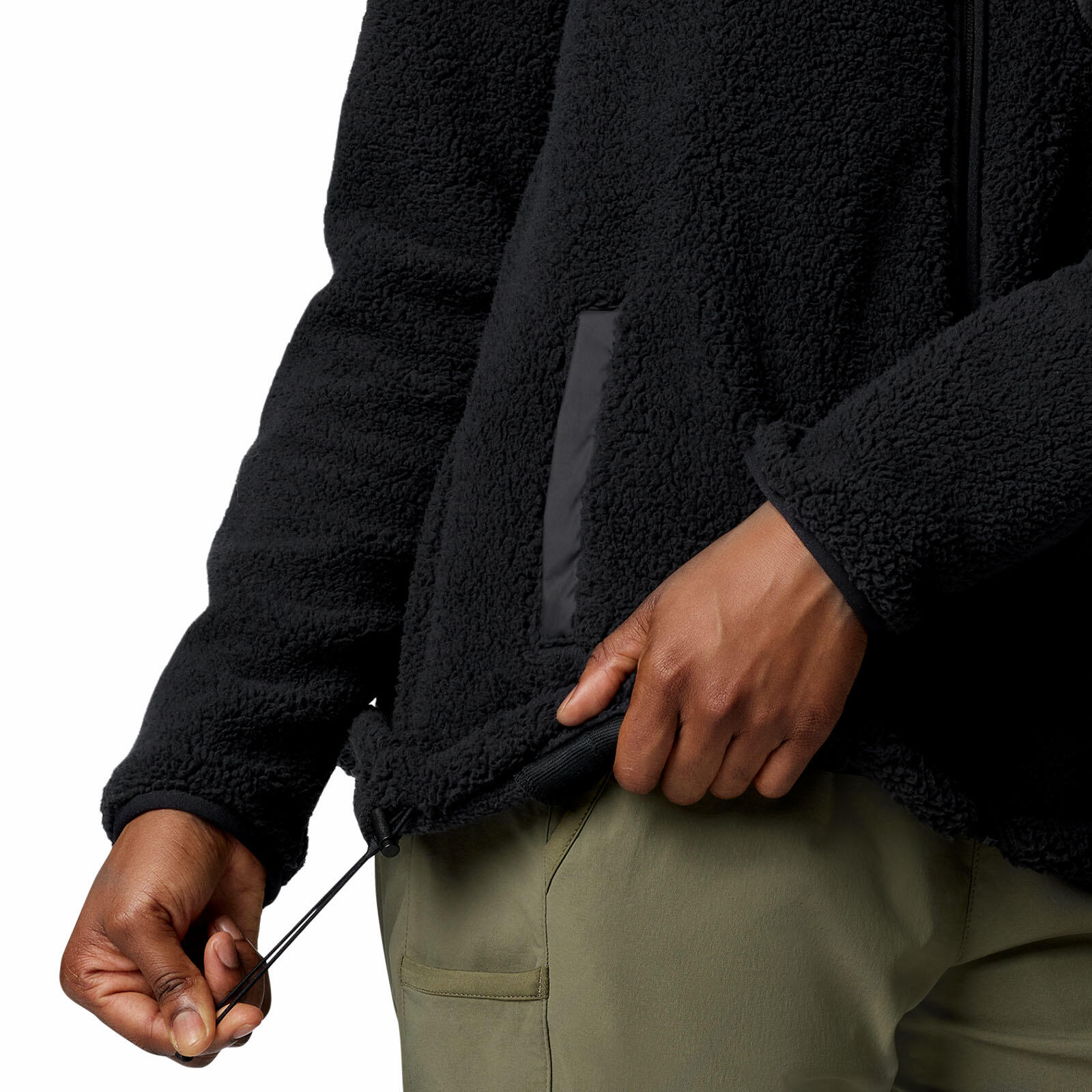 Fleecejacke für , Durchgehender Reißverschluss Damen Schwarz 7/7