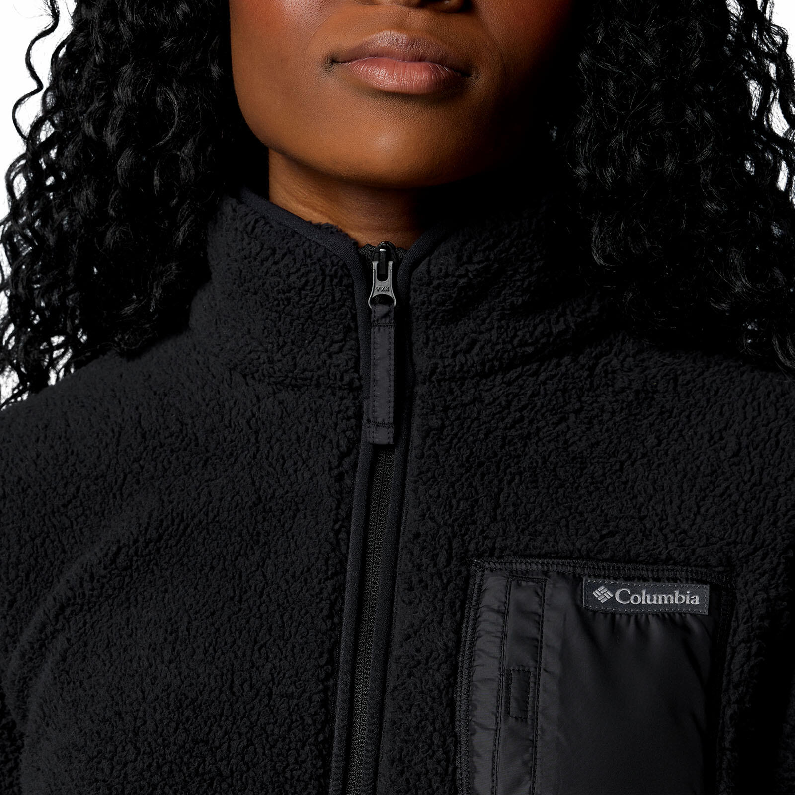 Fleecejacke für , Durchgehender Reißverschluss Damen Schwarz 5/7