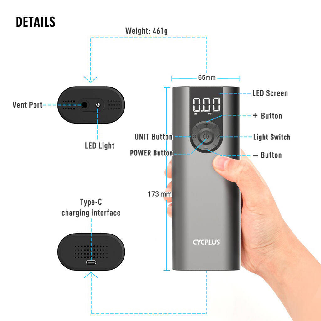 Cycplus A8 Electric Air Pump -  2