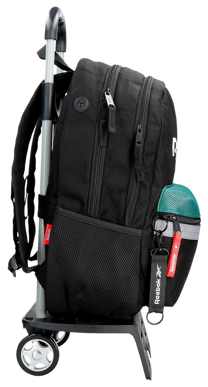 Zaino scolastico due scomparti con carrello Ragazzo Reebok Andover 44cm Nero 4/5