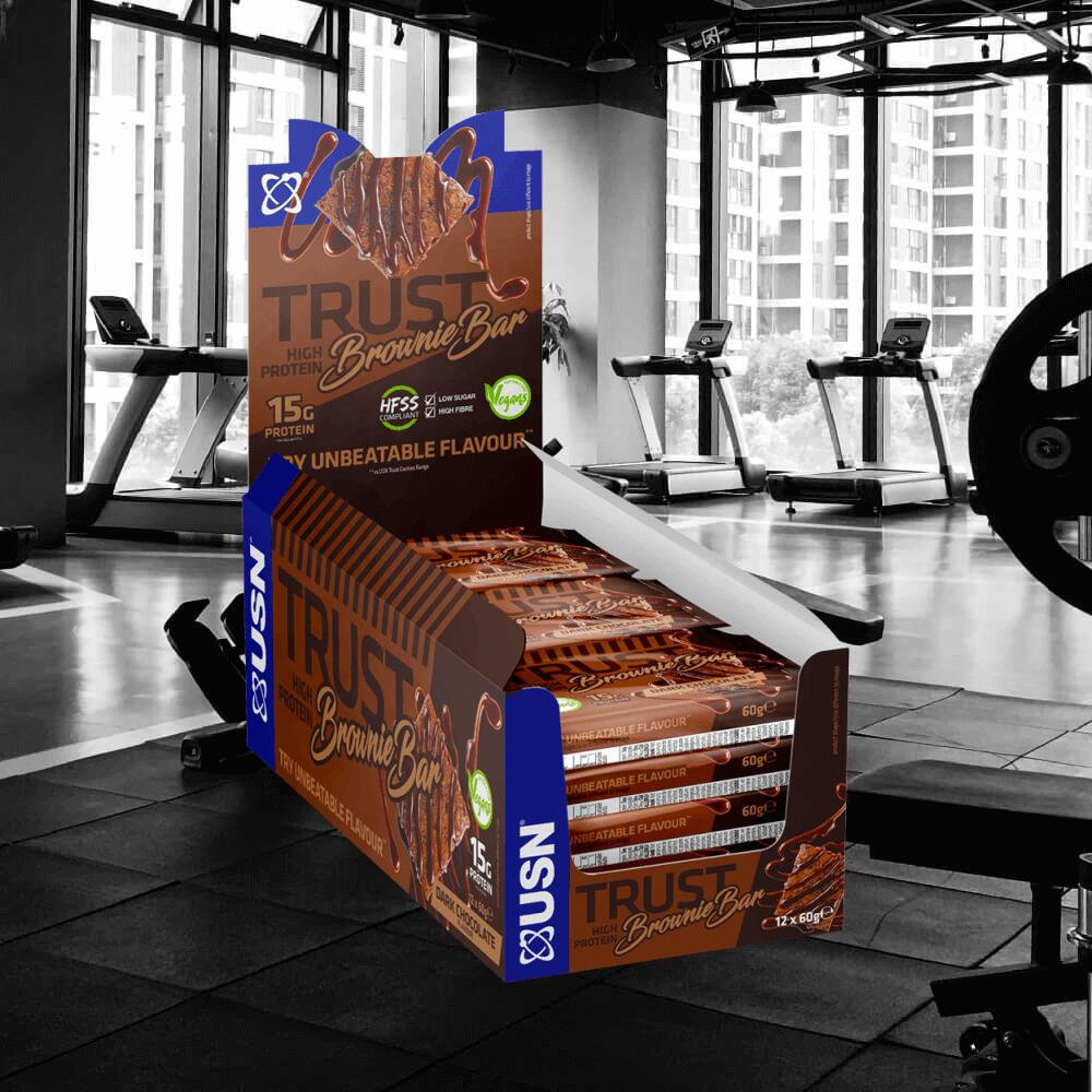 USN Trust Vegan Protein Brownie Bar (12x60g) Dark Chocolate - Barres 4/4