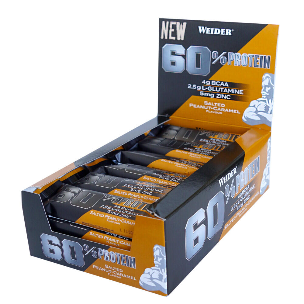 WEIDER Barrette proteiche - 60% Protein Bar - Caramello Salato alle Arachidi
