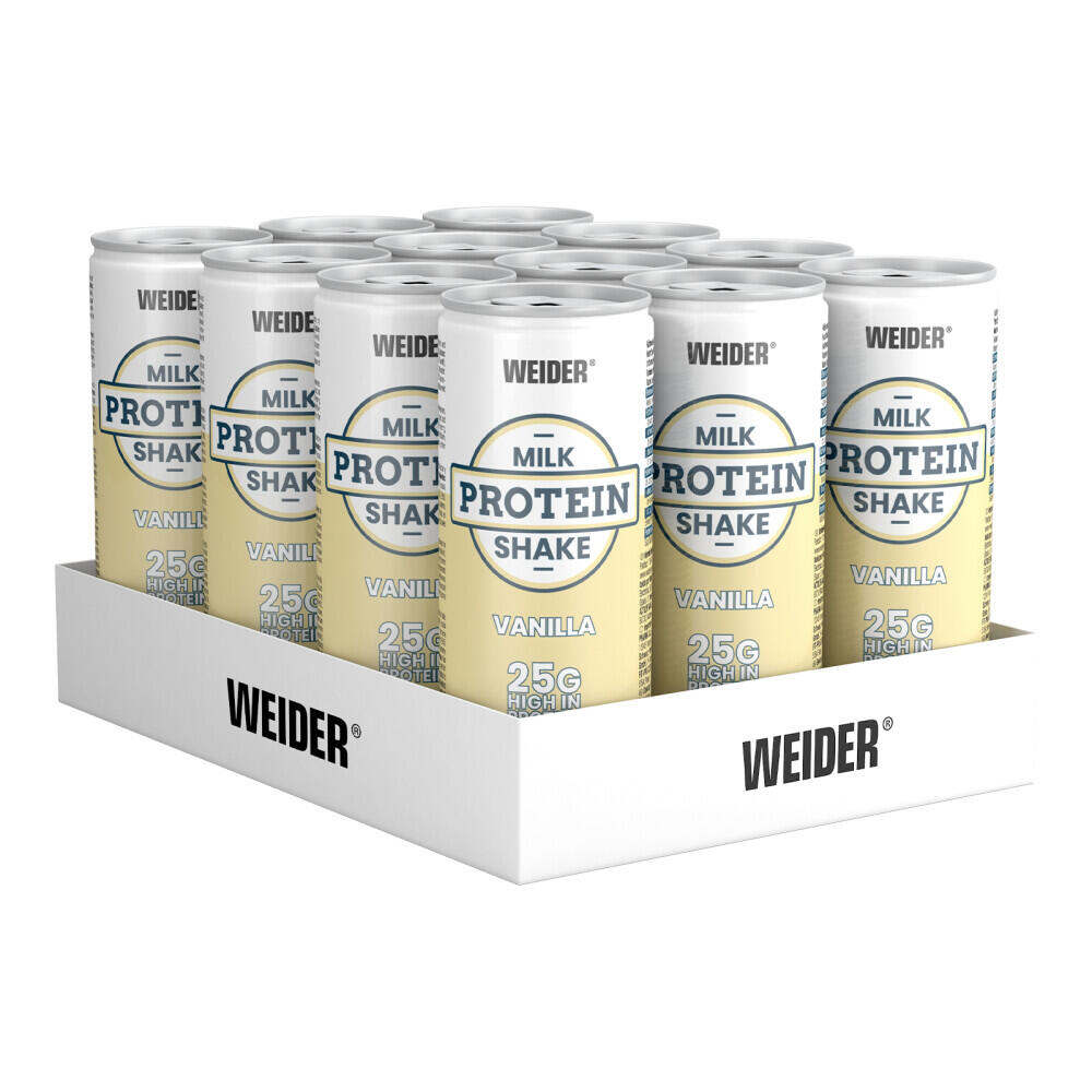 Weider - Boissons Protéinées - Milk Protein Shake - Vanille Pack De 12 - Shake Protéiné - Decathlon