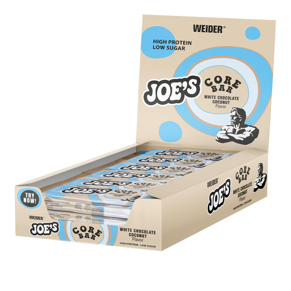 WEIDER Barrette proteiche - Joe's Core Bar - Cioccolato Bianco e Cocco Confezione da 12