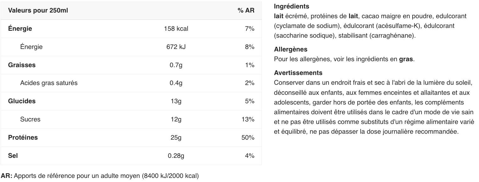 Boissons protéinées - Milk Protein Shake - Chocolat Pack de 12 2/3