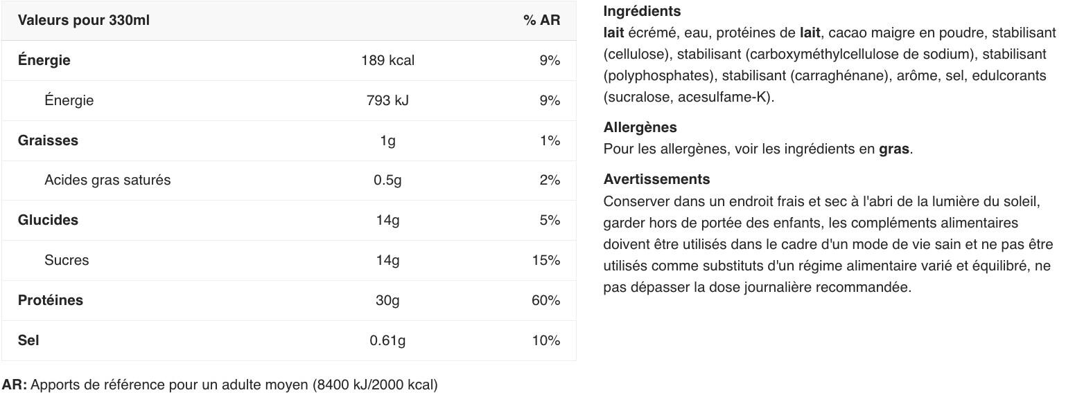 Bevande proteiche - Protein Shake - Cioccolato al Latte Confezione da 6 2/3