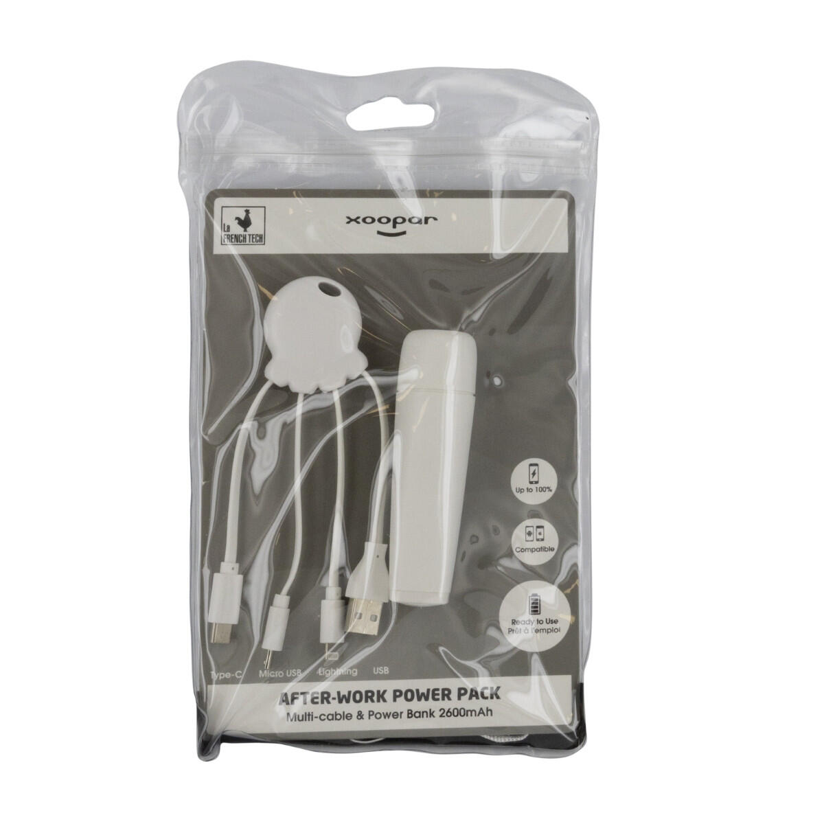 After Work Power Pack adaptador multi conector + batería 2600 mAh blanco 2/3
