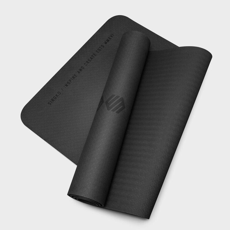 Herren und Damen Fitness Rutschfeste Yogamatte Plank SIROKO Schwarz