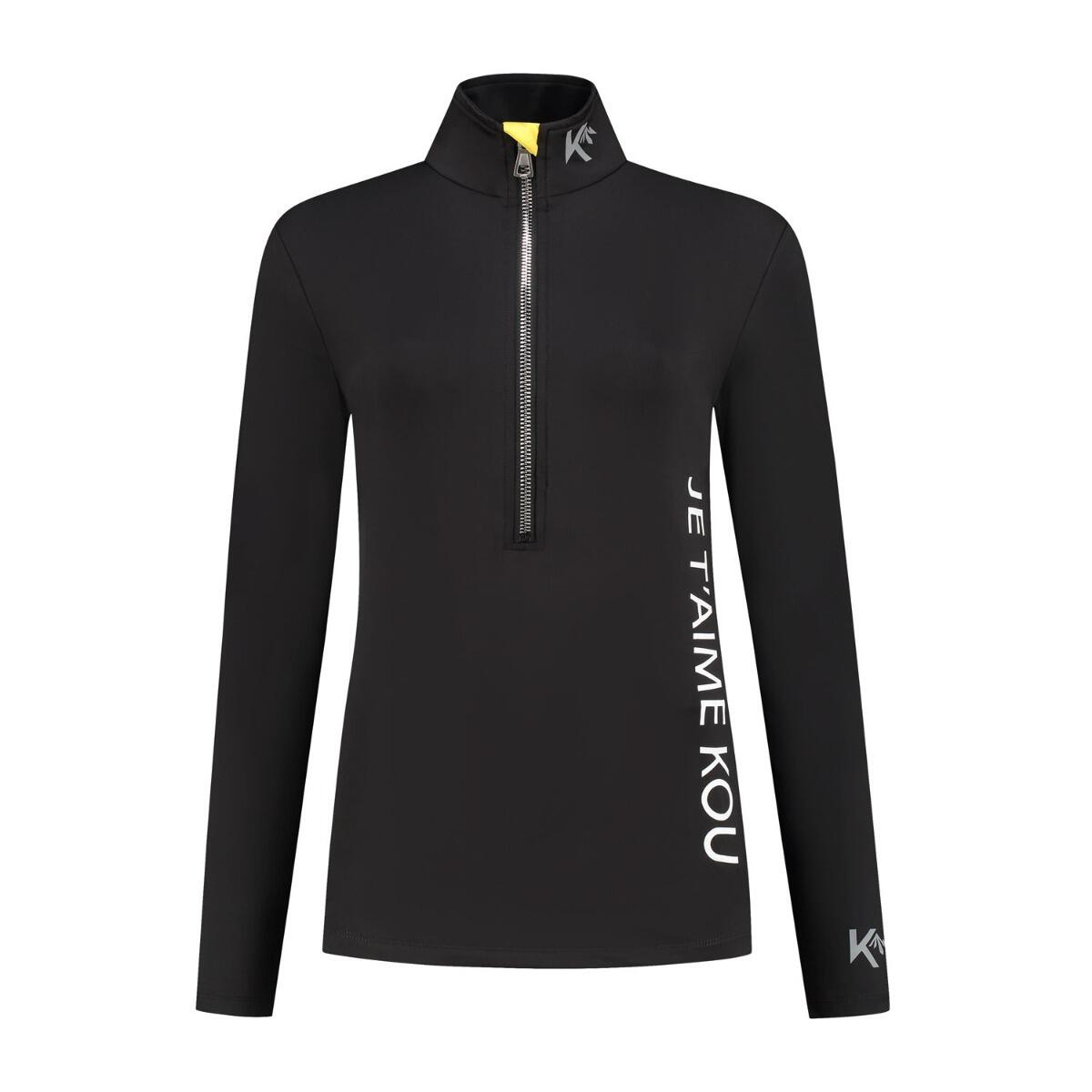 Pull de ski femme Je T'aime Kou Noir / Jaune 2/3