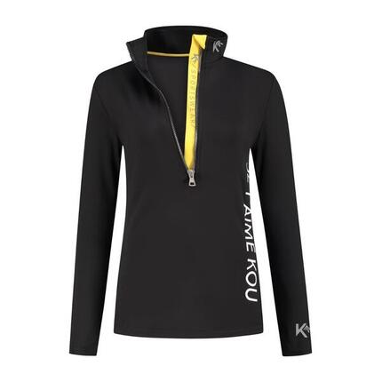 Pull de ski femme Je T'aime Kou Noir / Jaune