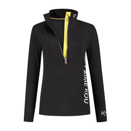 Pull de ski femme Je T'aime Kou Noir / Jaune