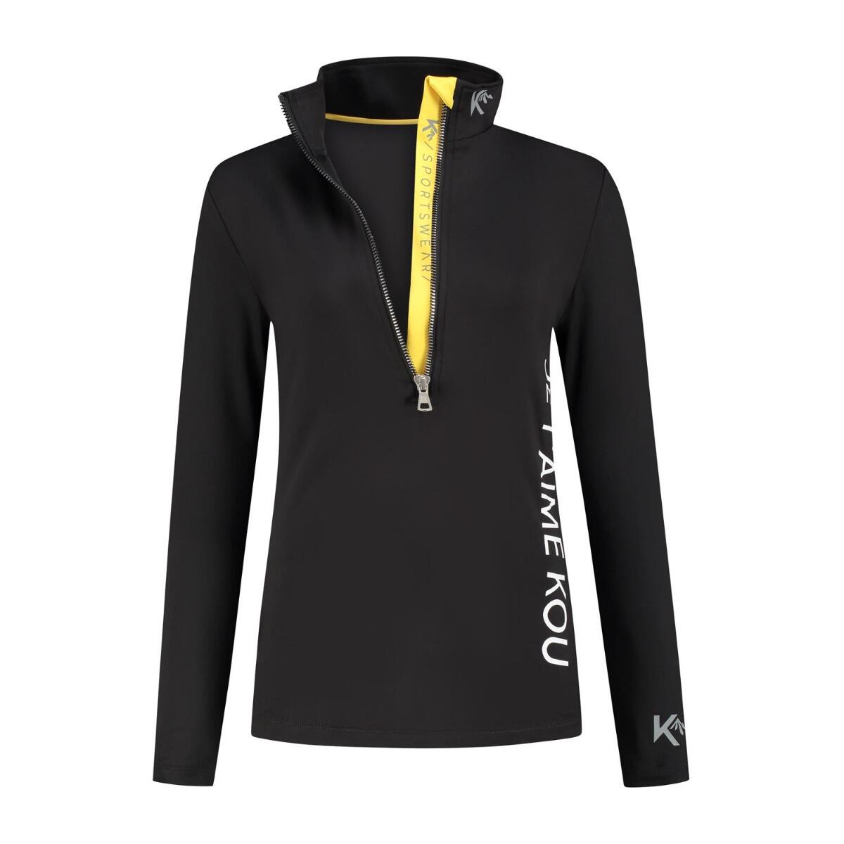 Kou Sportswear - Pull De Ski Femme Je T'Aime Kou Noir / Jaune - Sous Veste - Jaune|noir - Decathlon