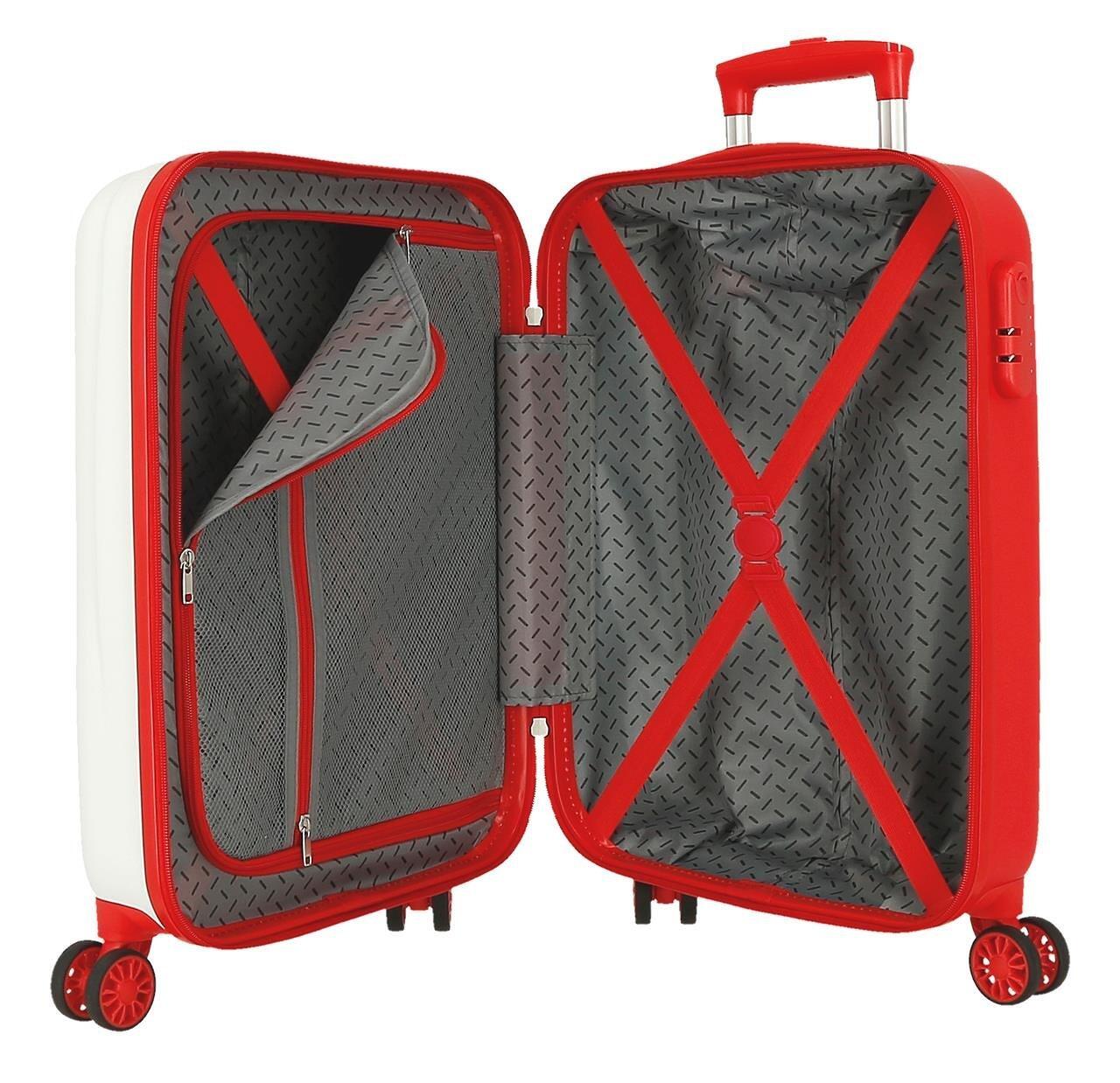 Maleta de cabina ABS rígida Unisex Reebok Maveryck 55cm 34L Blanco/Rojo 4/5