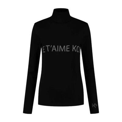 Thermoshirt dames je t'aime kou zwart