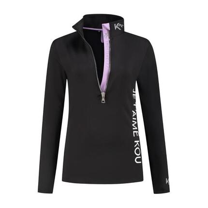 Pull de ski femme Je T'aime Kou Noir / Lilas