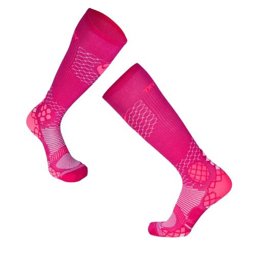 Długie skarpetki uciskowe podkolanówki różowe