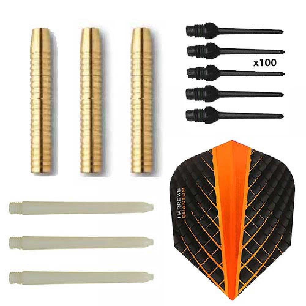MANUEL GIL Pack Juego Dardos Eco Brass 2ba Orange+ 100 puntas
