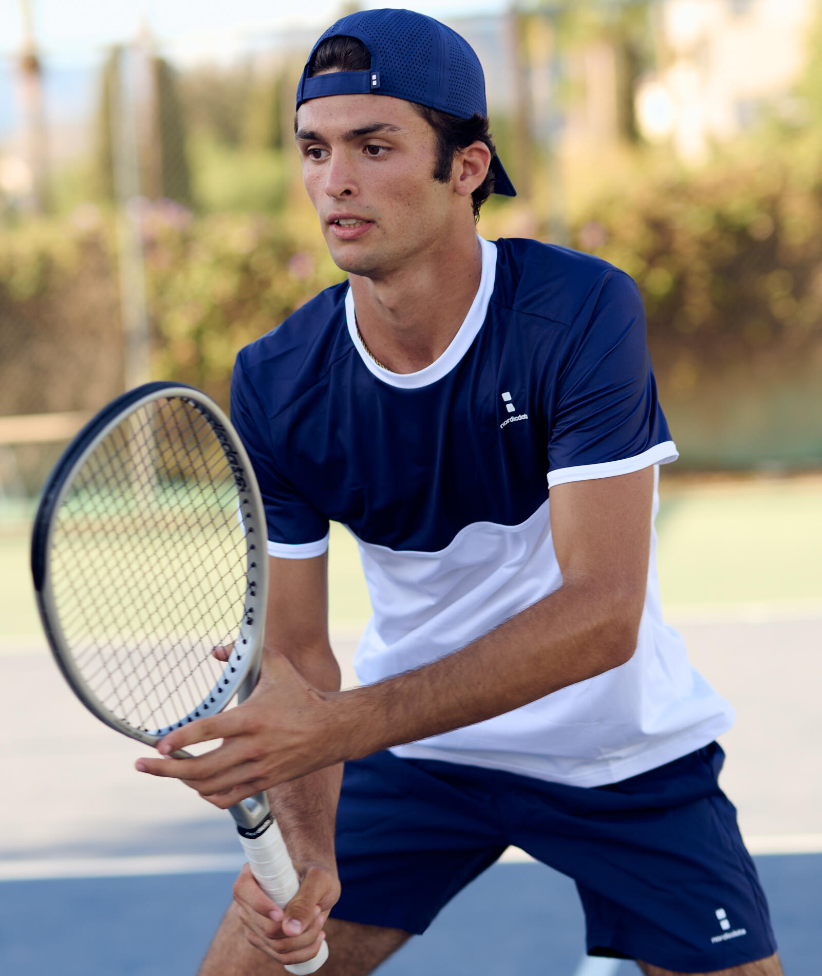 NORDICDOTS Men's Performance Tee Tennis/Padel White/Navy