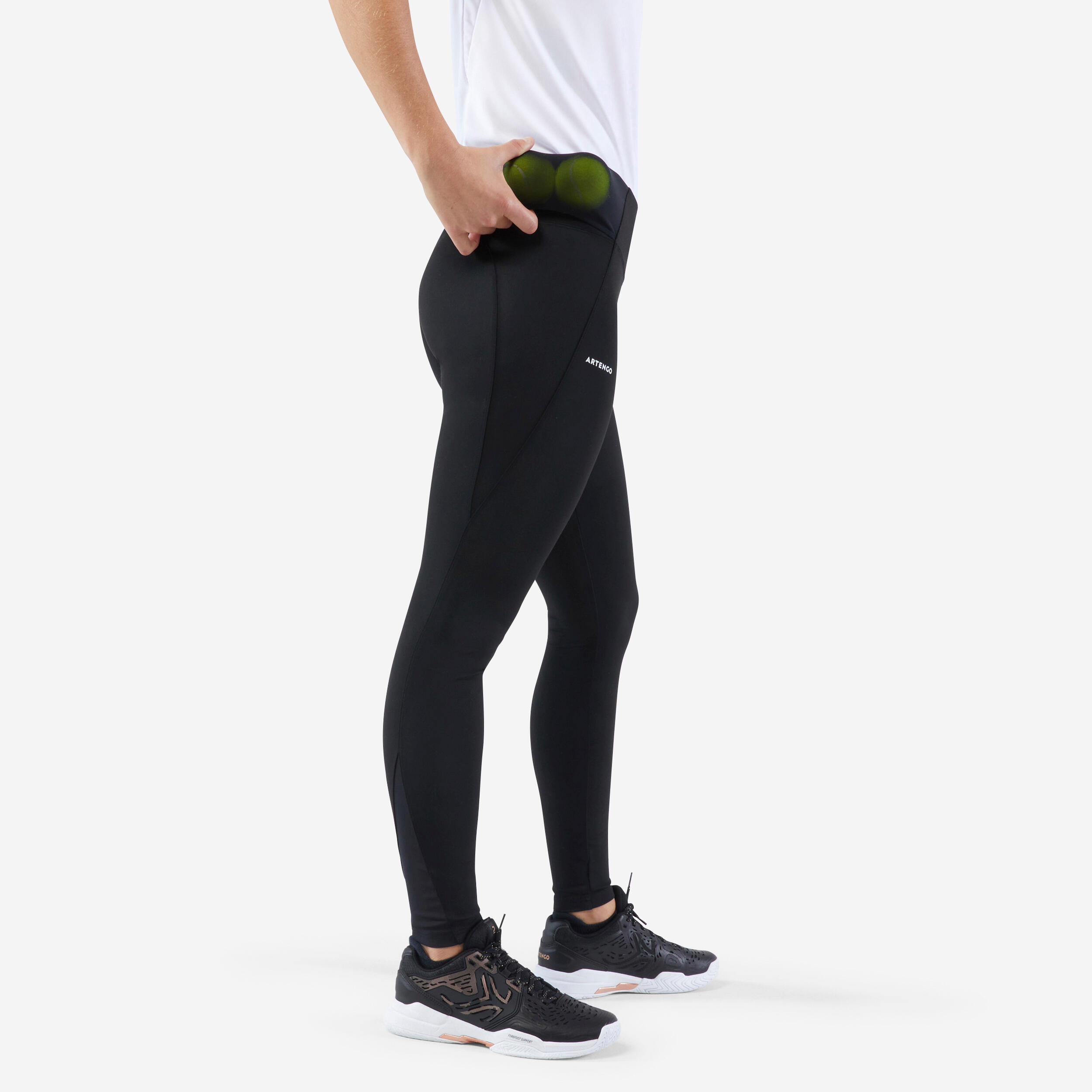 ARTENGO Tweedehands - Tennislegging voor dames dry HIP BALL zwart - ZEER GOED