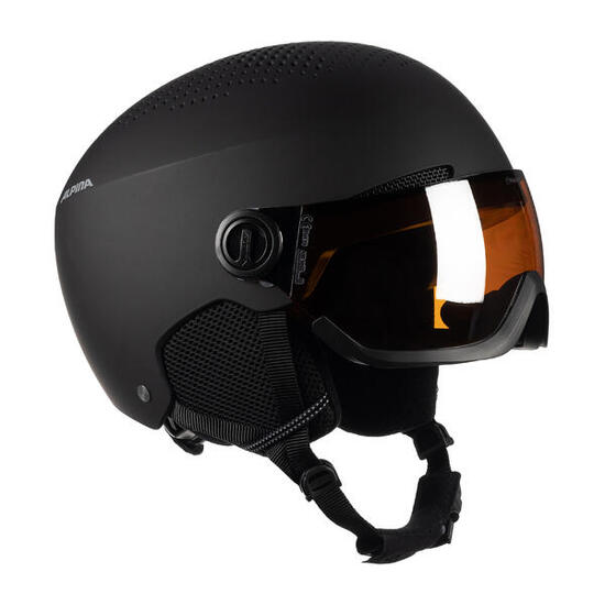 Skihelm Ski Alpina Arber Visor Q Lite Schwarz
