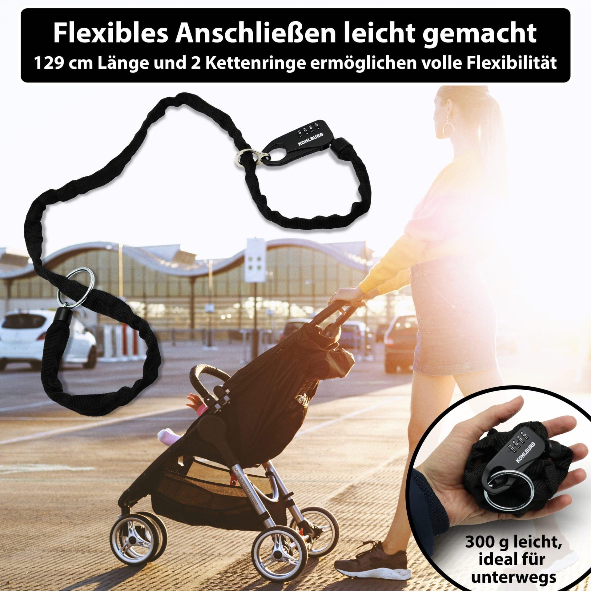 Zahlenschloss mit robuster Sicherheit aus 129cm Kette & Zahlenkombination 2/7