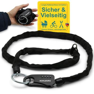 Zahlenschloss mit robuster Sicherheit aus 129cm Kette & Zahlenkombination