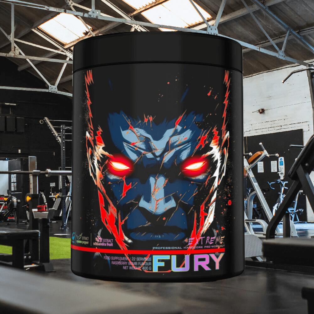 Genius Nutrition Fury Extreme (400g) Raspberry Bomb - Pré-entraînement 2/3