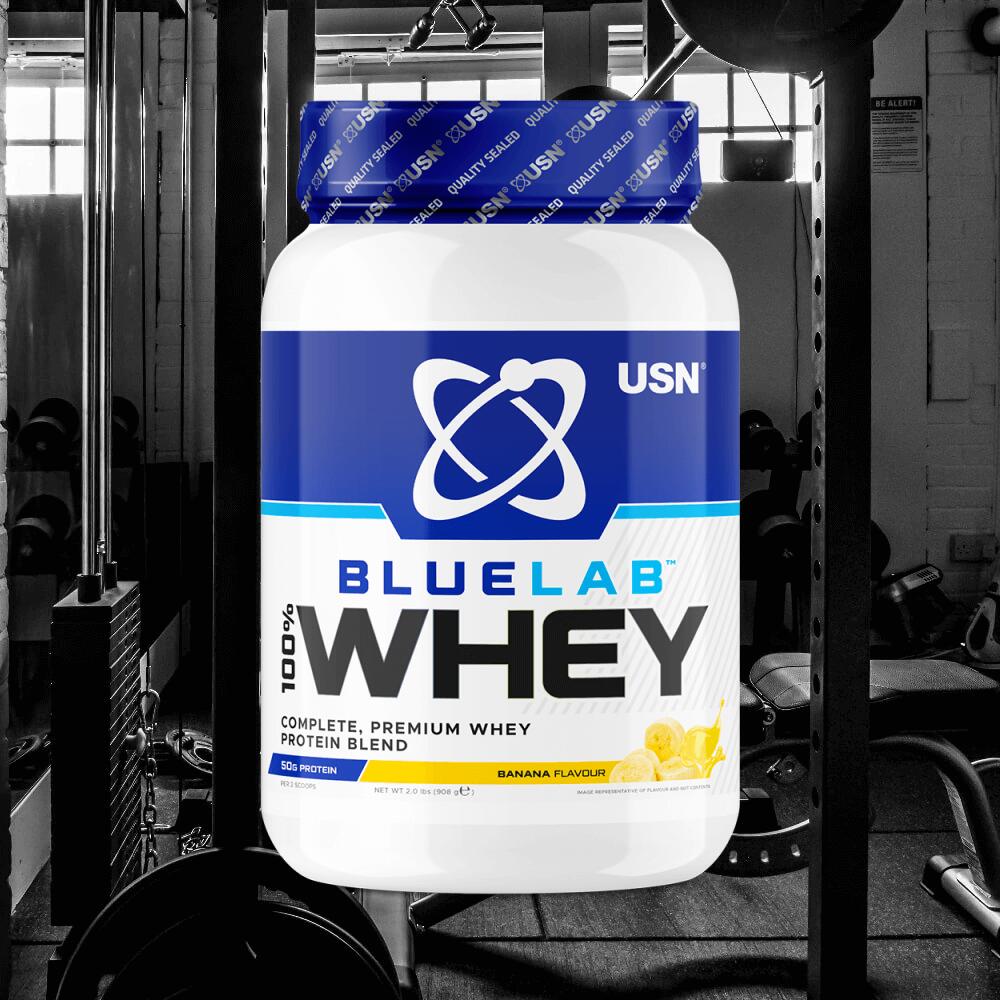USN Blue Lab Whey (908g) Banana - Protéines - Mélange de protéines de lactosérum 2/3