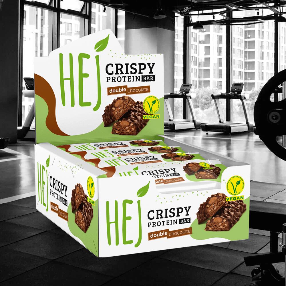 HEJ Natural HEJ Crispy Vegan Protein Bar (12x45g) Chocolate Raspberry - Barres 2/3