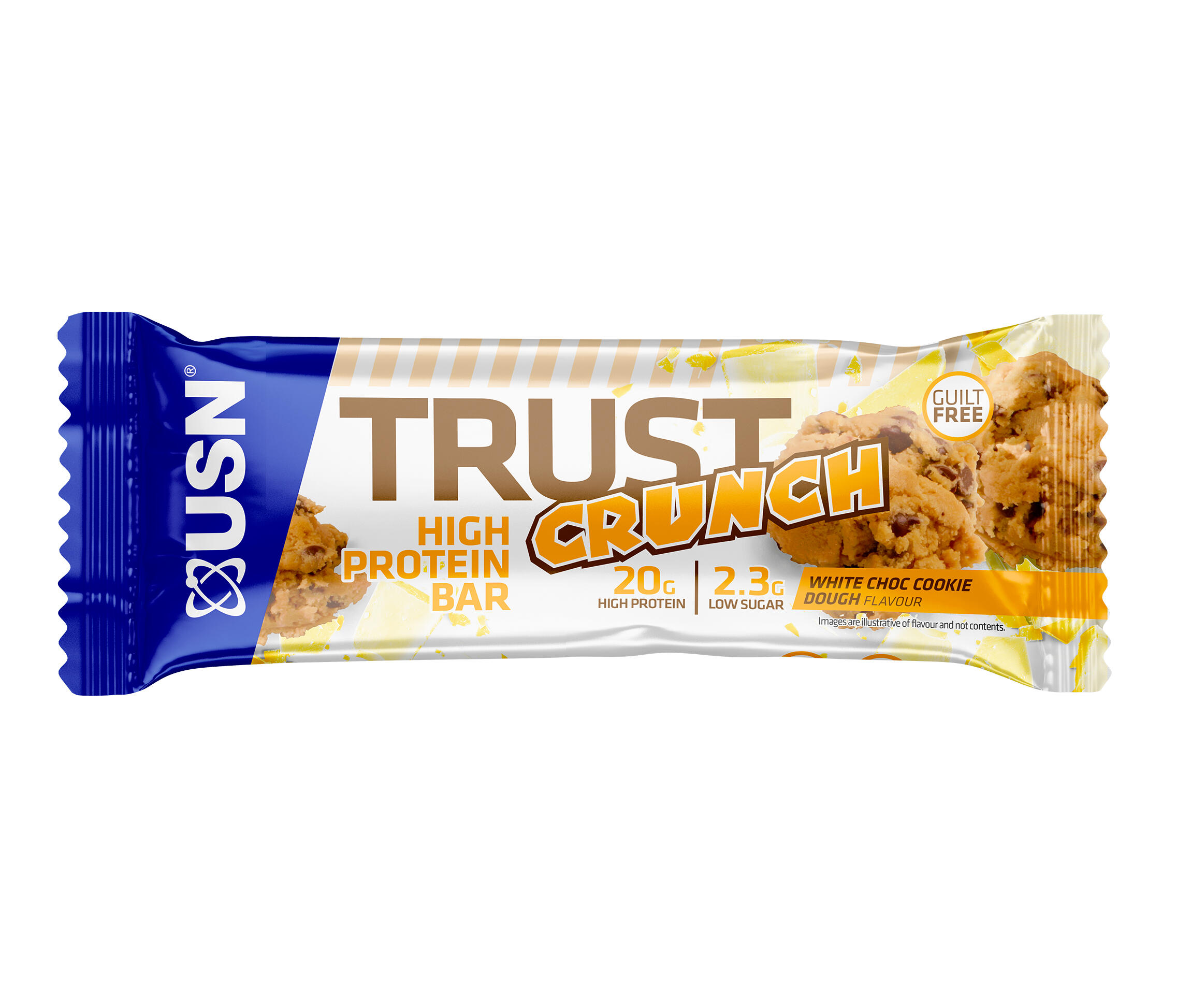 USN Trust Crunch Bars (12x60g) White Chocolate Cookie Dough - Barres 4/5