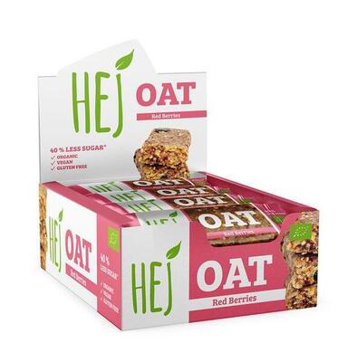 Hej natural hej oat bar organic (12x45g) red berries - repen - energie repen