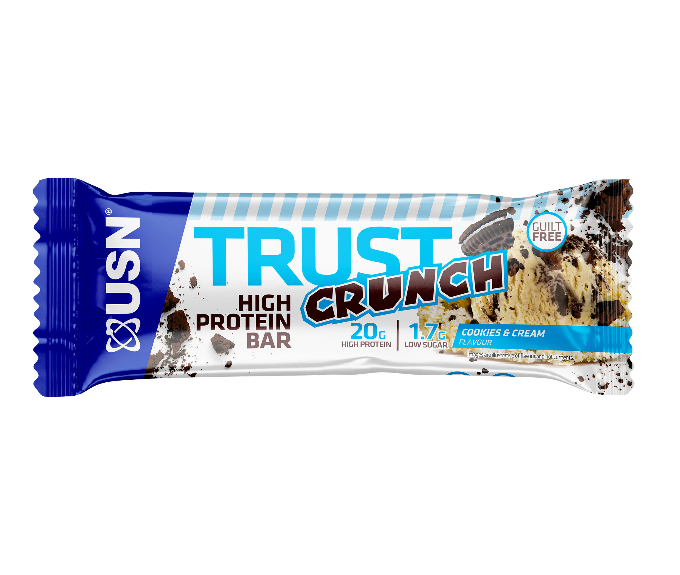 USN Trust Crunch Bars (12x60g) Cookies & Cream - Barres - Barres protéinées 4/5