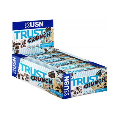 Usn trust crunch bars (12x60g) cookies & cream - repen - eiwit repen