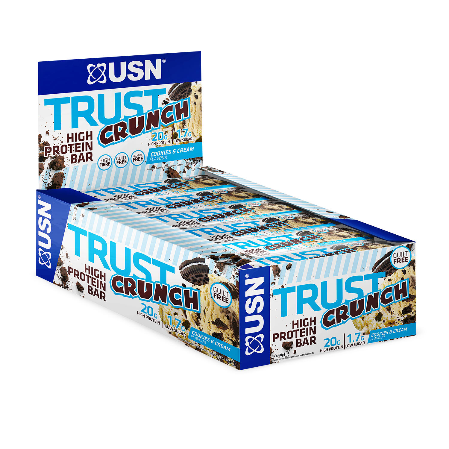 USN Trust Crunch Bars (12x60g) Cookies & Cream - Barres - Barres protéinées 5/5