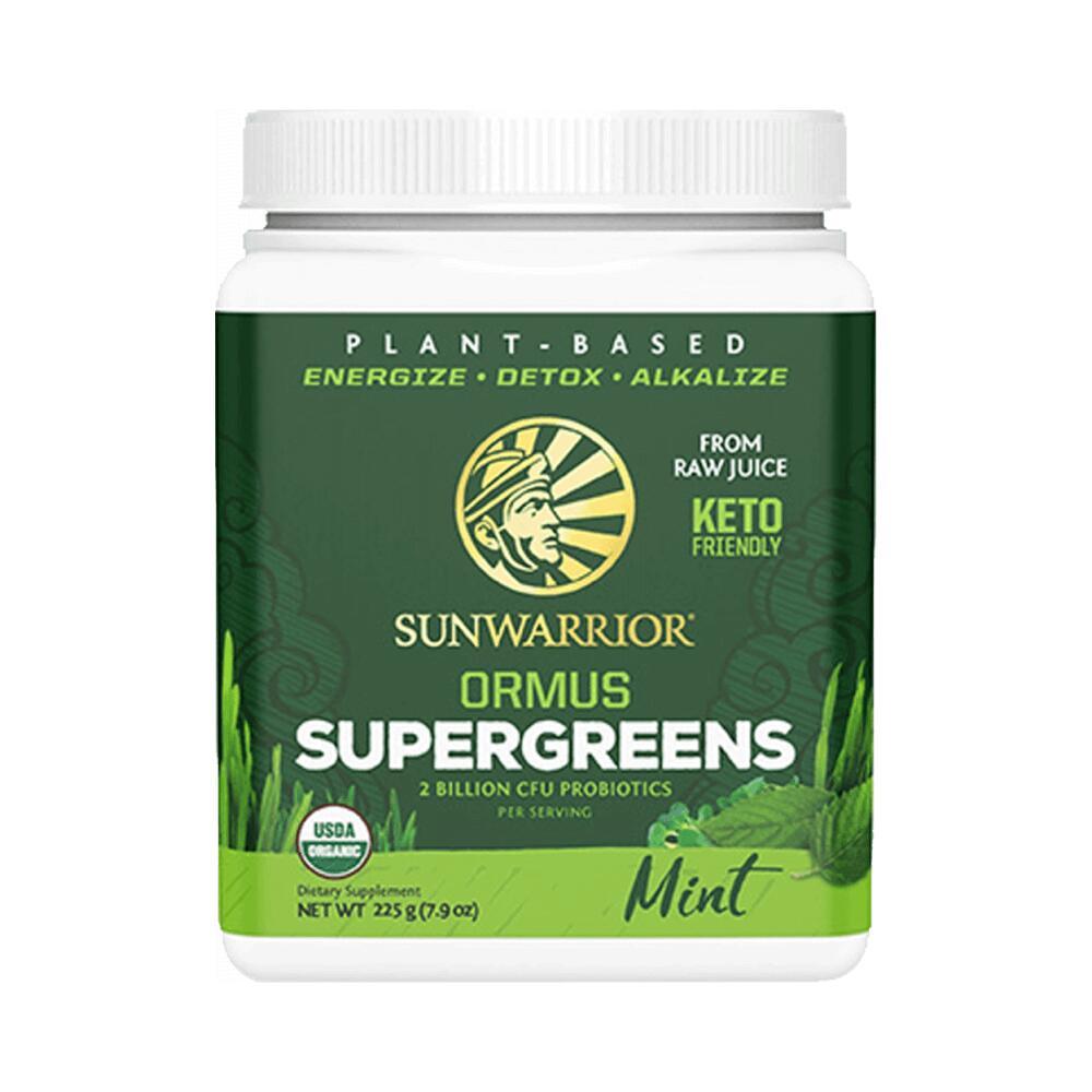 SUNWARRIOR Sunwarrior Ormus Super Greens Organic (225g) Mint - Functionele voeding