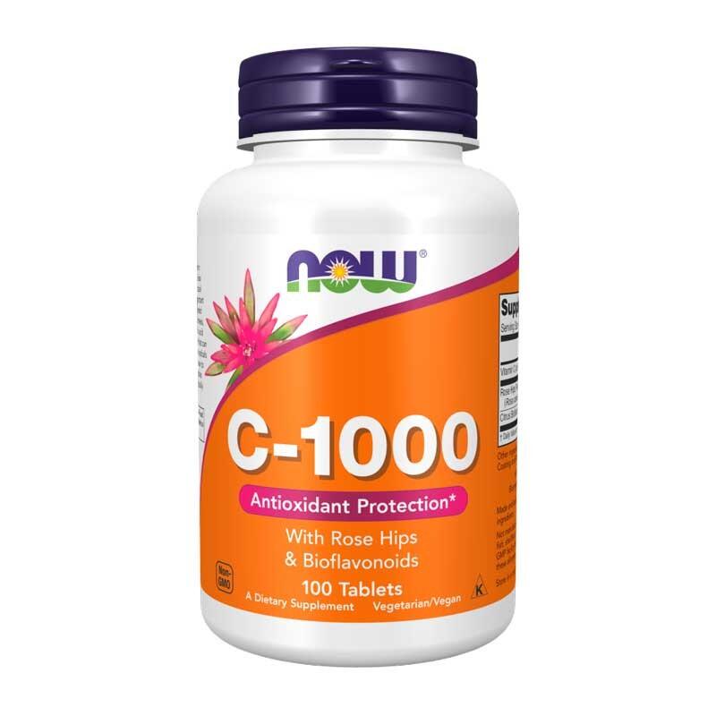 NOW Now Foods C-1000 with Rose Hips & Bioflavonoids (100 Tabs) Unflavoured
