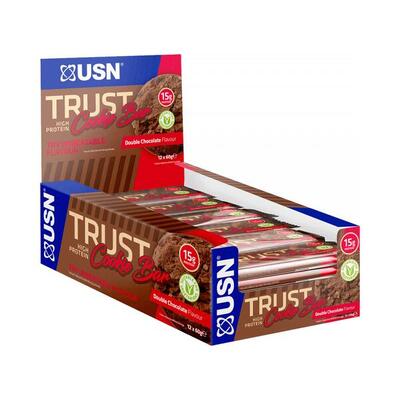 Usn trust cookie bars (12x60g) double chocolate - repen - eiwit repen