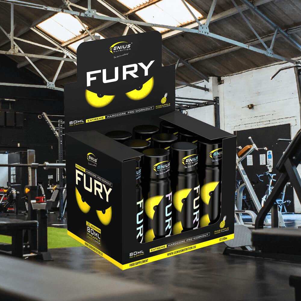 Genius Nutrition Fury Extreme Shot (12x80ml) Pineapple Chaos - Pre-allenamento 2/5