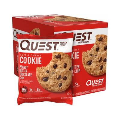 Quest nutrition protein cookie (12x59g) peanut butter - functionele voeding