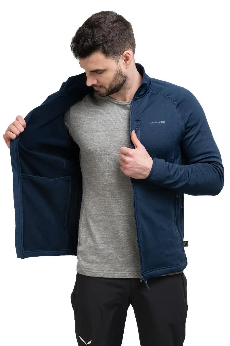 Felpa da trekking uomo Viking Jukon blu navy M 3/6