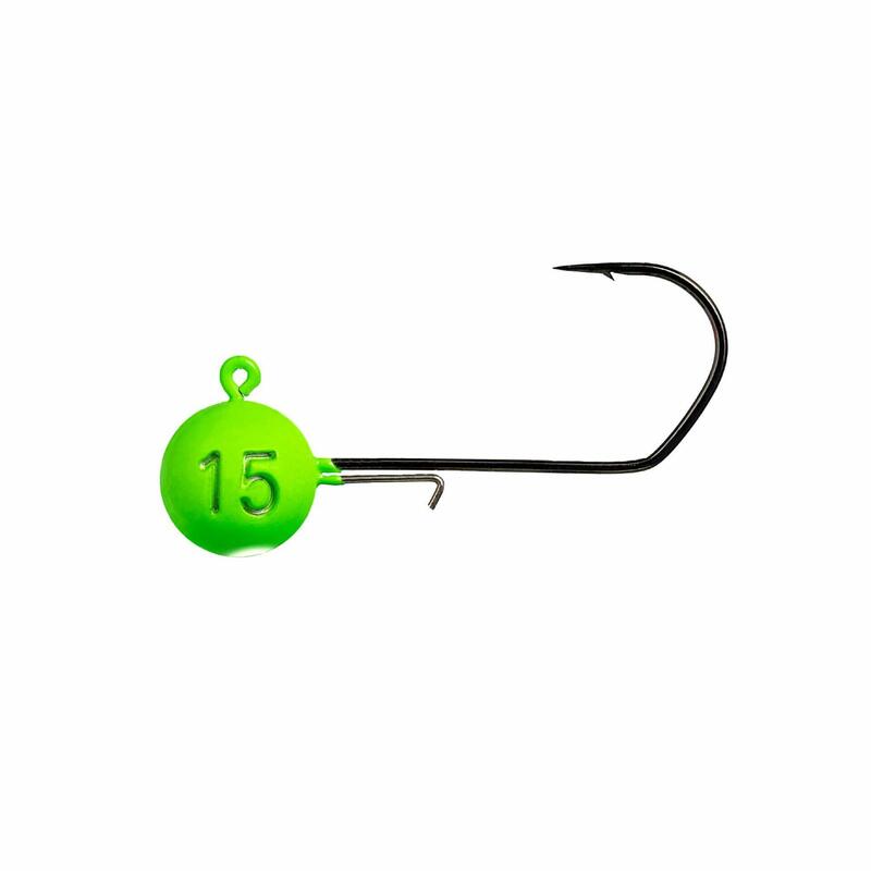 Tête plombée Monkey Hook - Size 1/0 - Green - White 10g