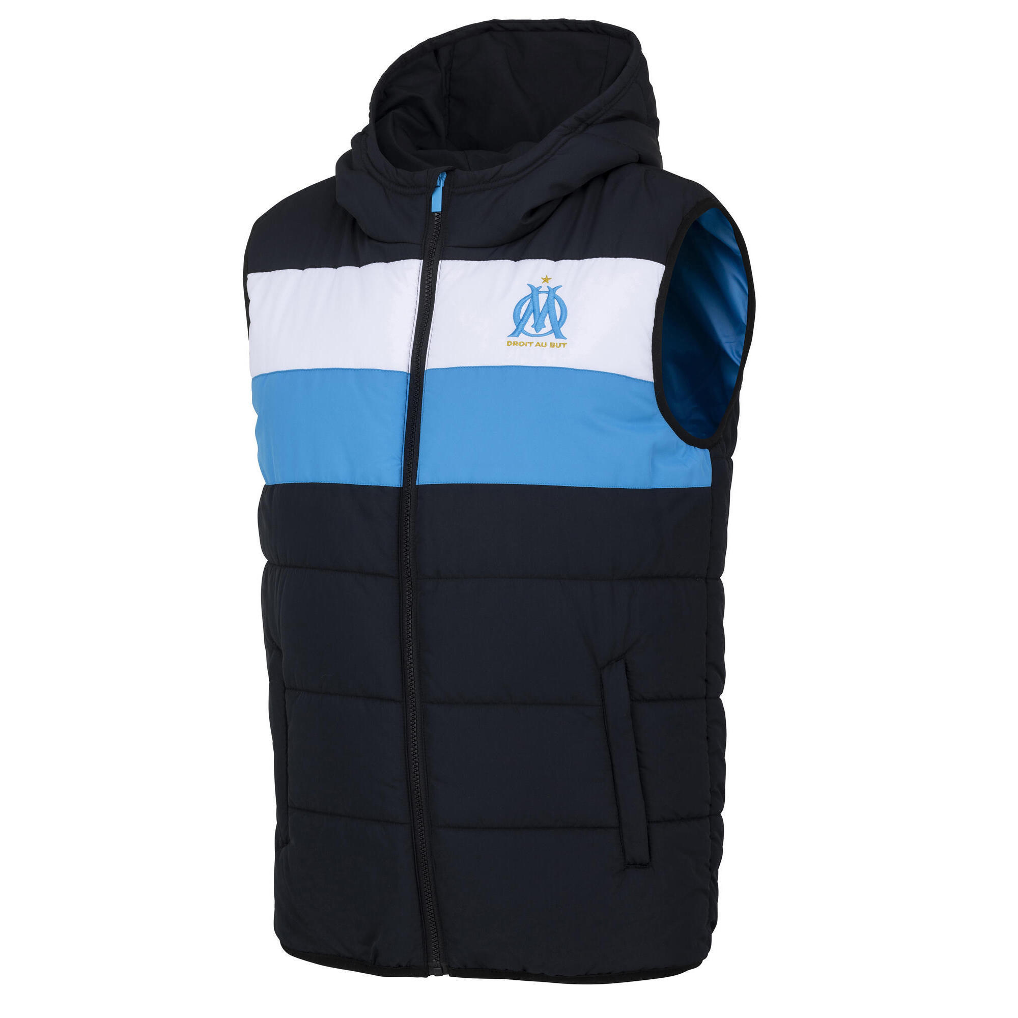 Olympique De Marseille - Doudoune Sans Manche Enfant Om - Collection Officielle Olympique De Marseille - Doudoune Synthétique - Noir -  6 À 8 Ans - Decathlon