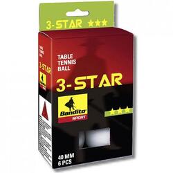 6 balles de tennis de table Bandito 3 étoiles, taille tournoi, neuves